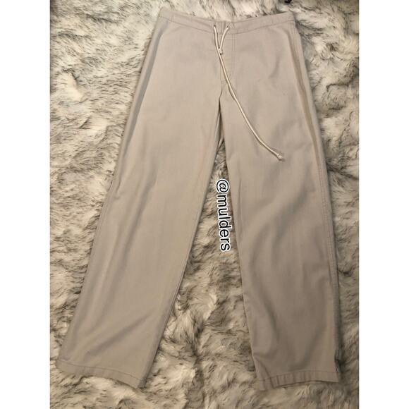 Vintage 90s Cottura Beige Drawstring High Rise Waisted Straight Leg Pants - Picture 2 of 15